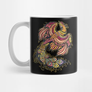 Phoenix bird Watercolor and  gold Mug